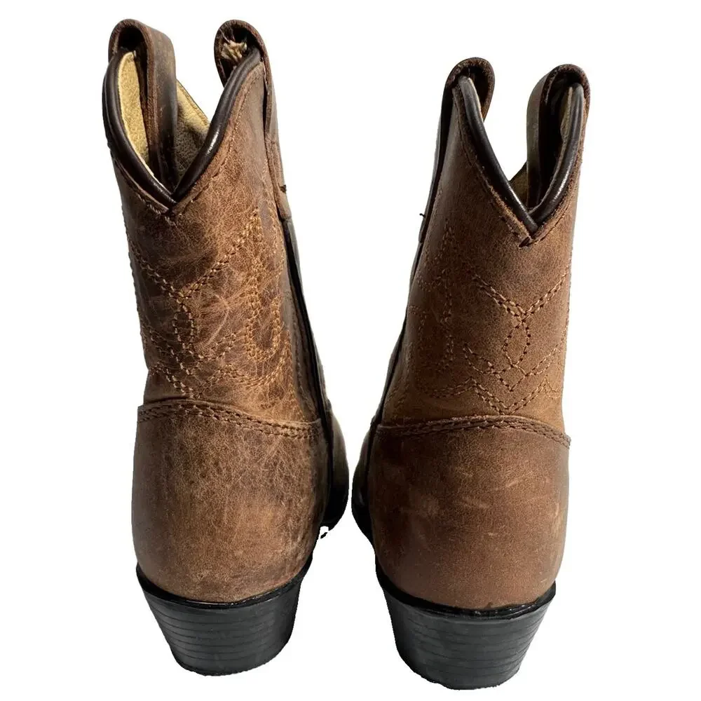 Smoky Mountain Toddler Cowboy Boots Size 5 Brown Distressed Western Leather